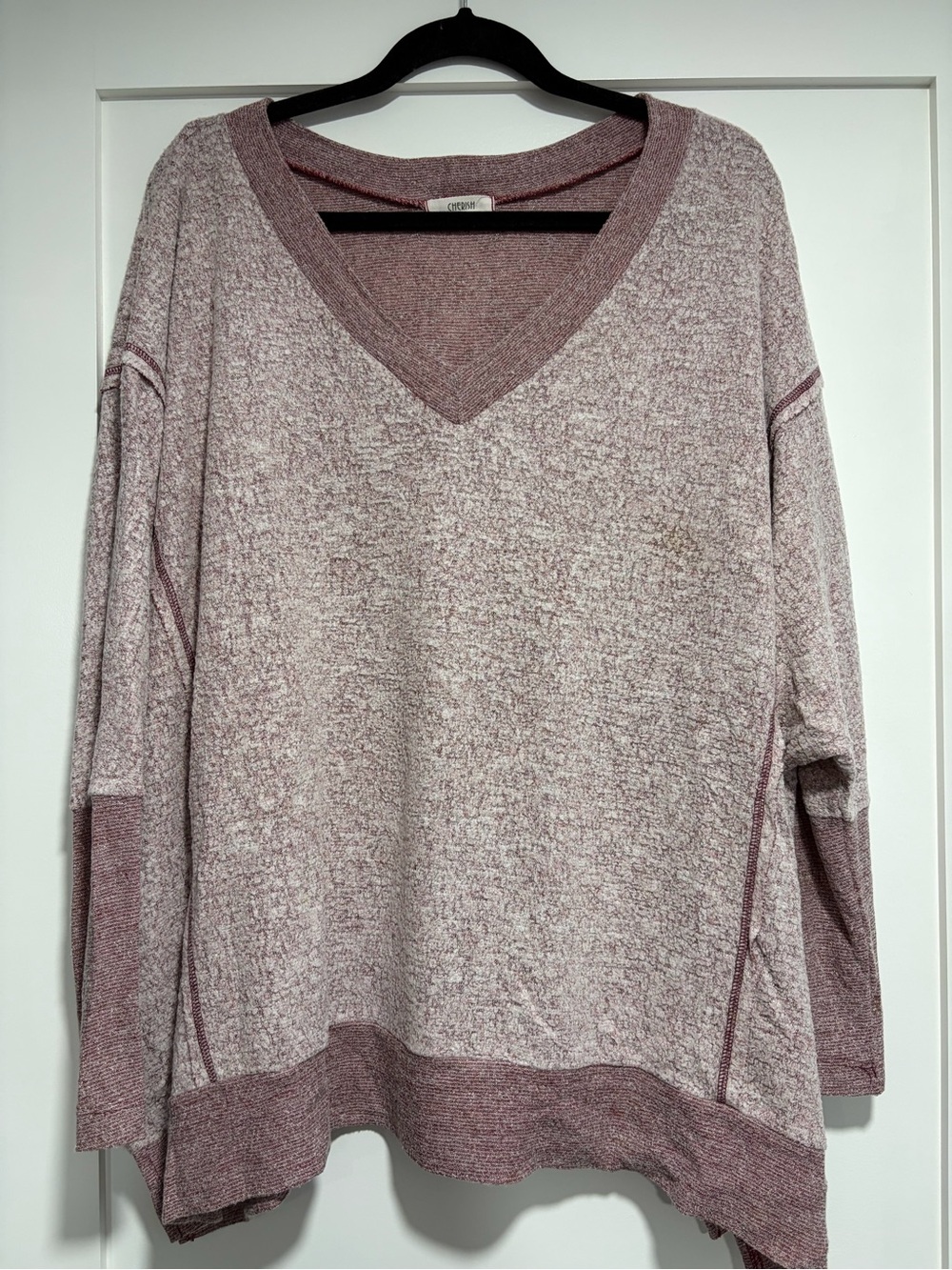 Cherish V-Neck Women's Sweater in Dusty Rose